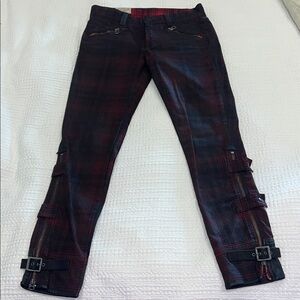 Polo by Ralph Lauren Black and Red Plaid Skinny Jeans